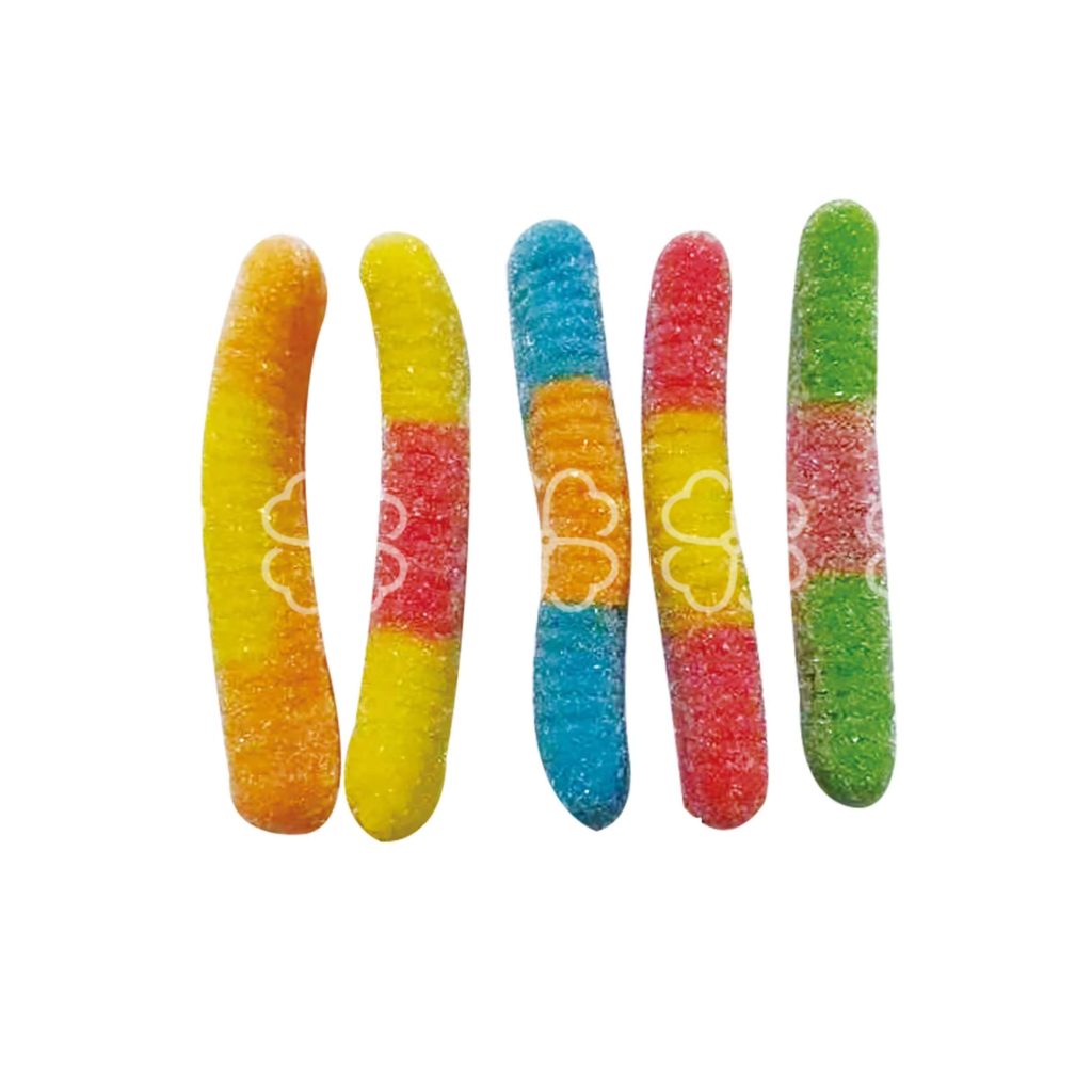 Discover the Irresistible Tricolor Worm Gummy