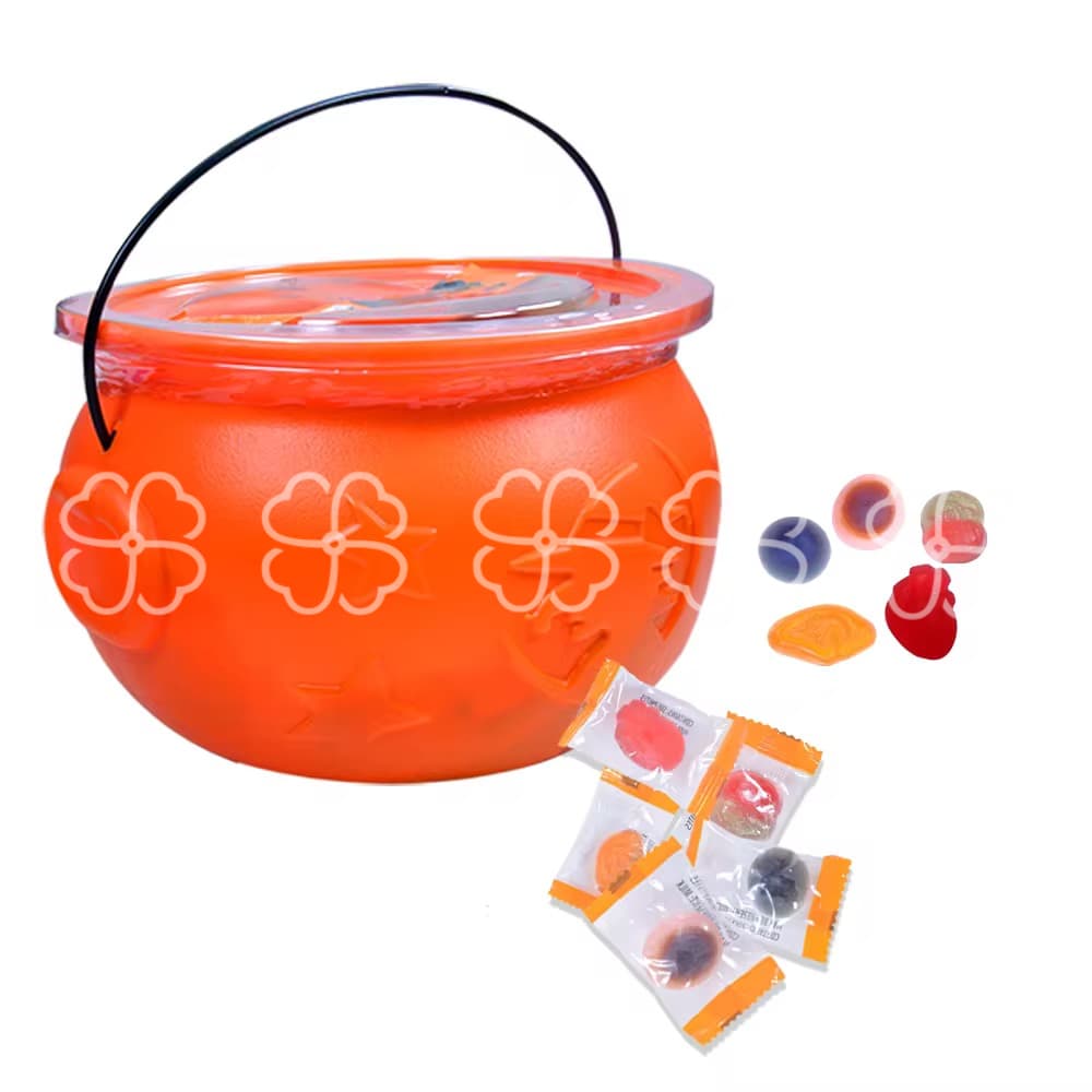 Halloween Pumpkin Jar Individually Wrapped Gummy Candy