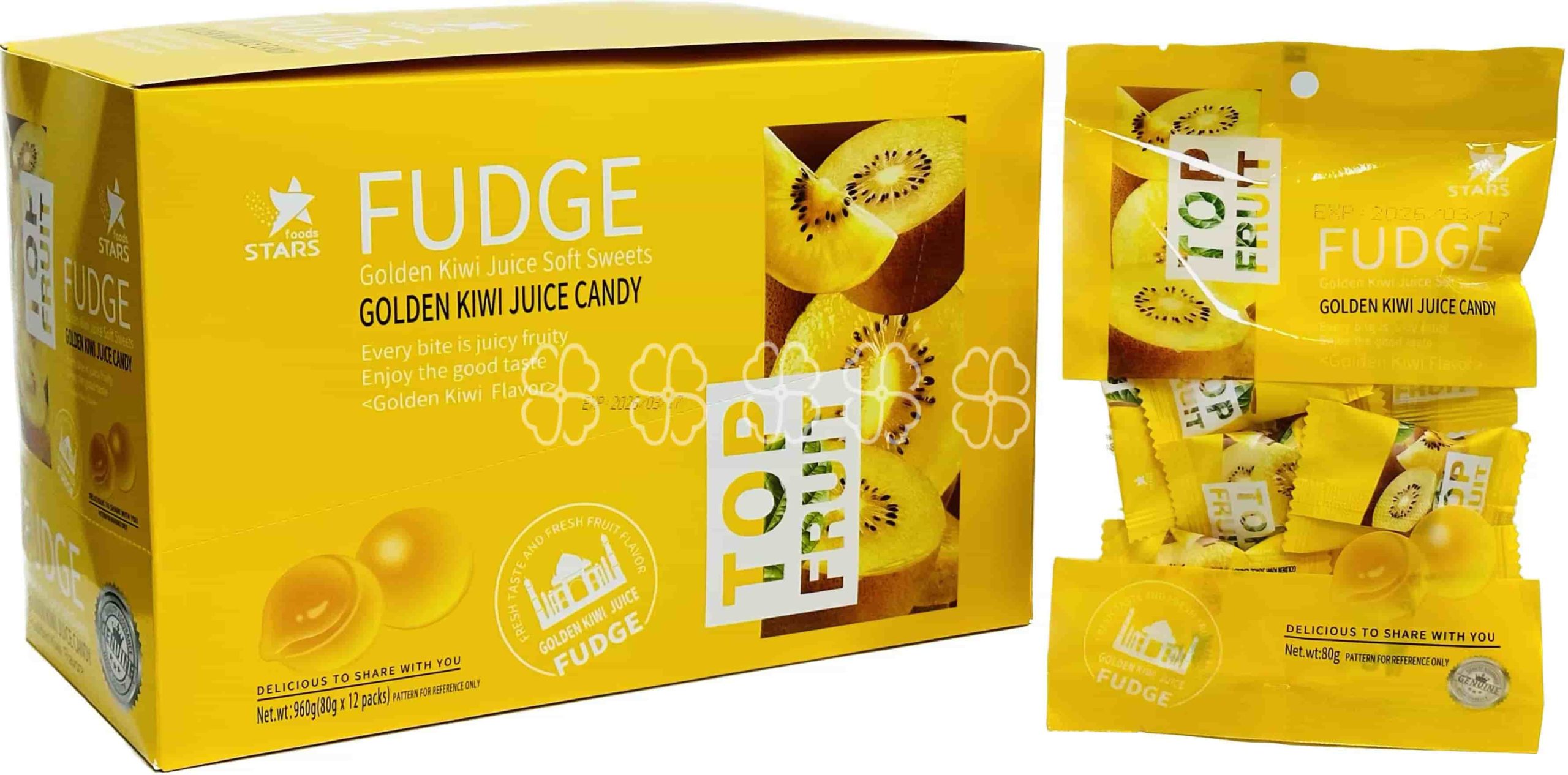 960g Juice Fudge Kiwi Fruit Flavor (80g x 12 Packs)