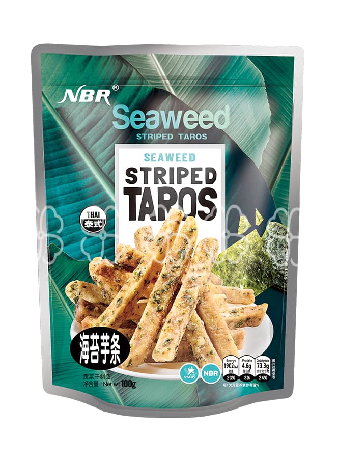 100g Thai-Style Taros Striped with Seaweed — Crispy Delight with Umami Seaweed Flavor