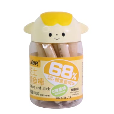 130 g Cod Sausage – Cheese Flavor, Pocket-Size Surf & Cheddar